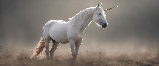 a white horse standing in a field with a sunbeam