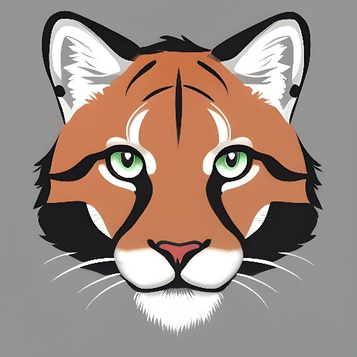 a drawing of a tiger's face with green eyes