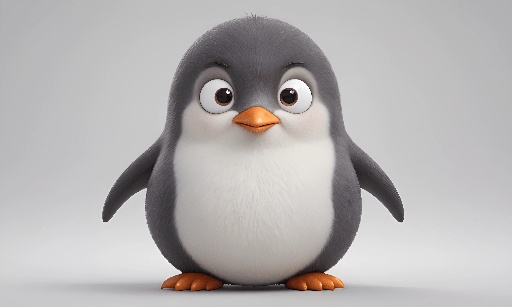 penguin with big eyes and a white chest