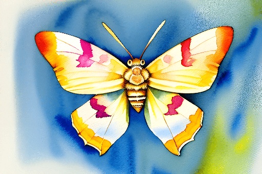 painting of a butterfly with a yellow and red wing
