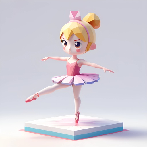 a 3d image of a ballerina girl in a pink dress
