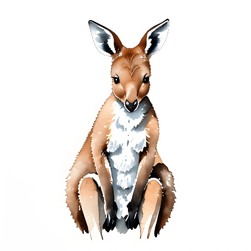a drawing of a kangaroo sitting on the ground