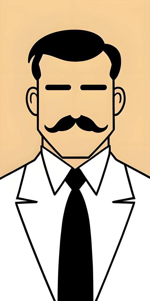 a man with a mustache and a tie on