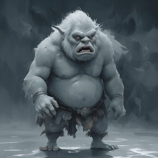 troll with a large belly and a big belly