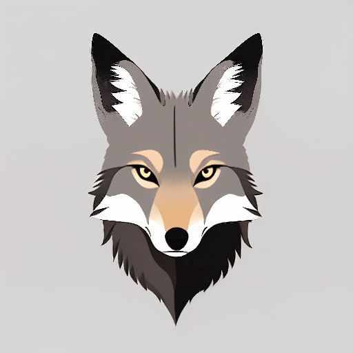 a close up of a wolf's face with a gray background