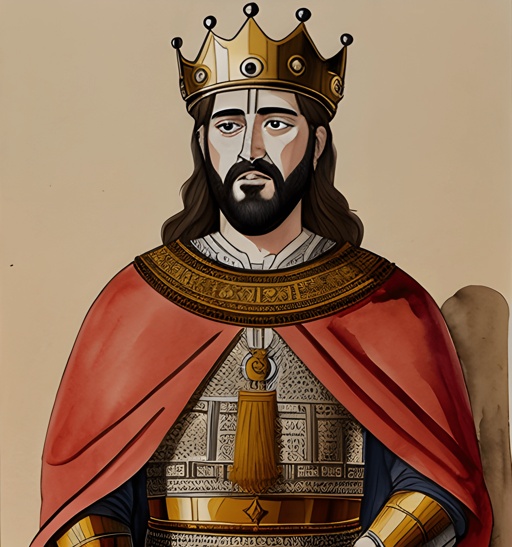 image of a man in a crown and red cape