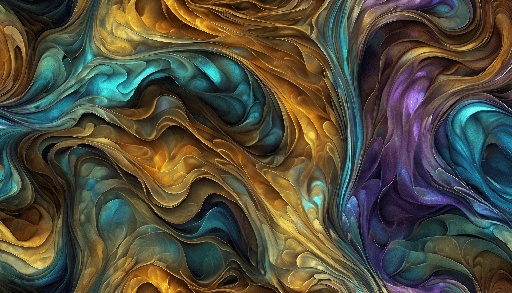 a close up of a colorful abstract painting of waves