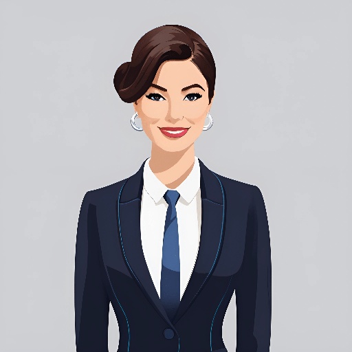 cartoon business woman in a suit and tie