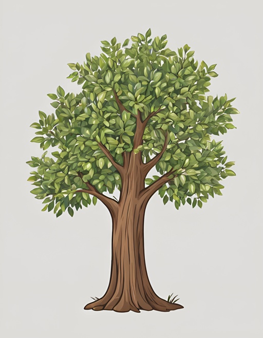 a tree with green leaves and a brown trunk