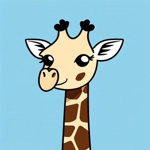 a close up of a giraffe with a blue background