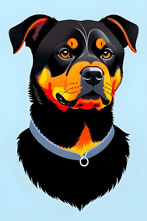 a black and brown dog with a collar on