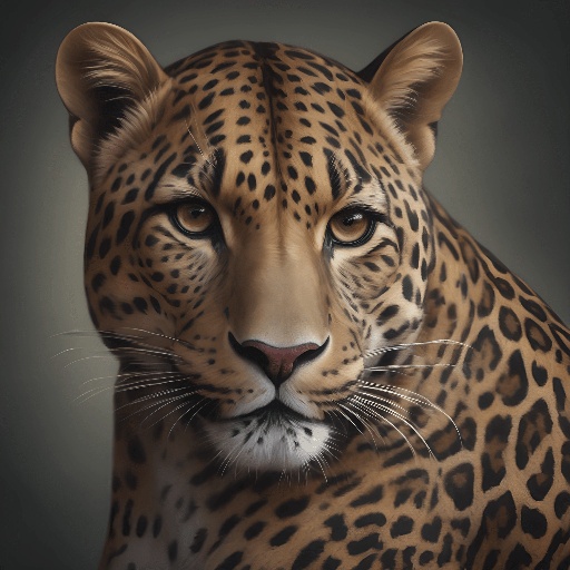 painting of a leopard with a black background