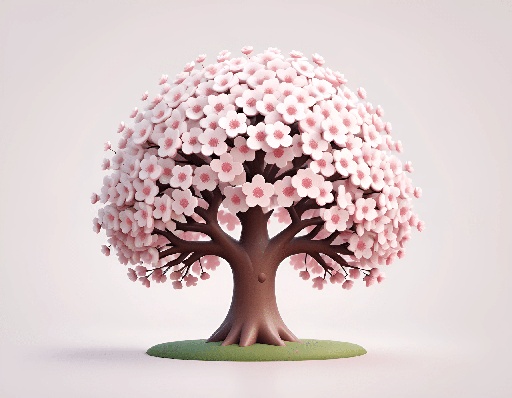a small tree with pink flowers on it