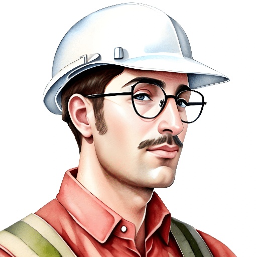 a man wearing a hard hat and glasses