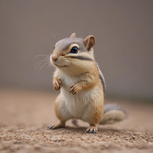 a small chipmunt standing on its hind legs