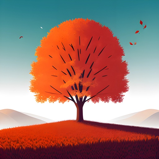 a tree that is standing on a hill with a sky background