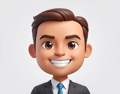 cartoon man in a suit and tie with a smile on his face