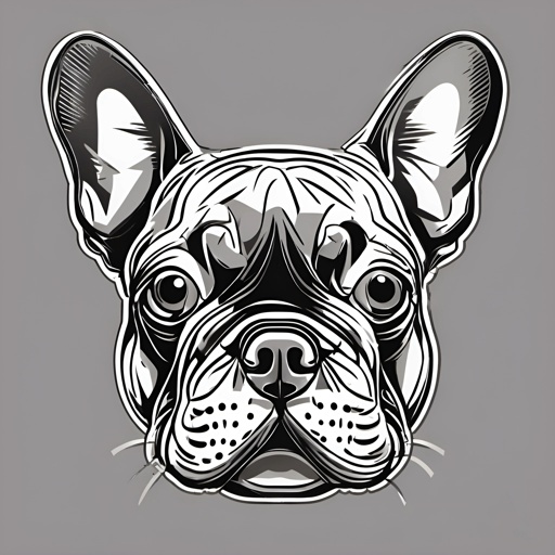 dog with a black and white face and a gray background