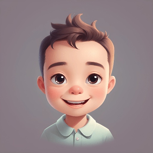 cartoon boy with a big smile on his face