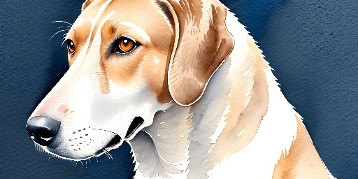 painting of a dog with a white and brown face and a black nose
