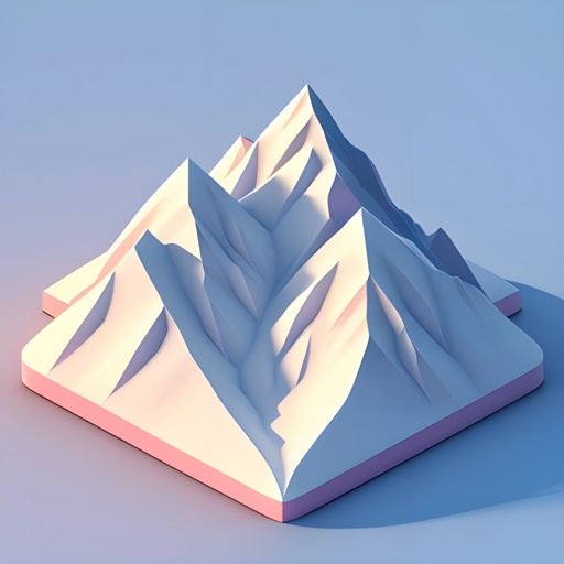 mountain with a pink base and a pink base