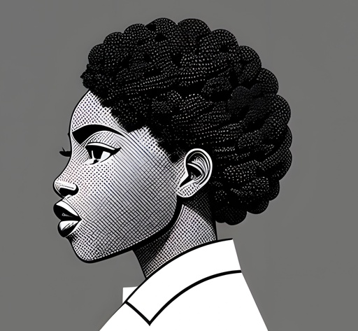 illustration of a woman with a black hair style