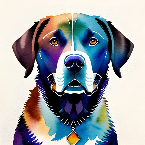 painting of a dog with a tie and a tie on