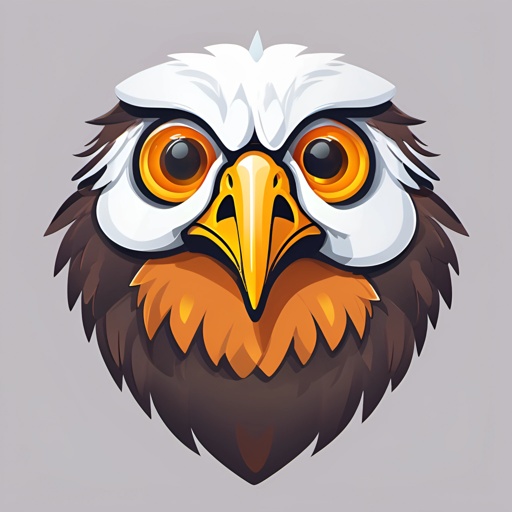 a cartoon image of an eagle with a beard