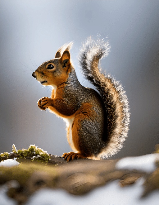 a squirrel that is standing on a rock eating something
