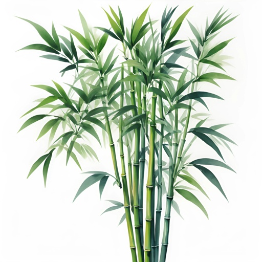a painting of a bamboo tree with green leaves