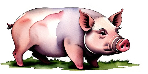 a pig that is standing in the grass