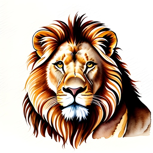 painting of a lion with a white background