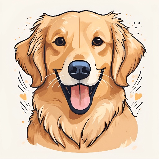 a drawing of a dog with a big smile