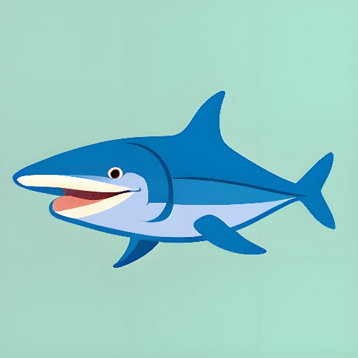 a cartoon shark with a big smile on its face