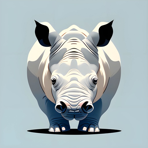 a rhino standing in the middle of a field