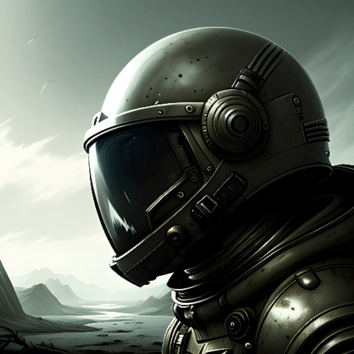 a man in a space suit standing in front of a mountain