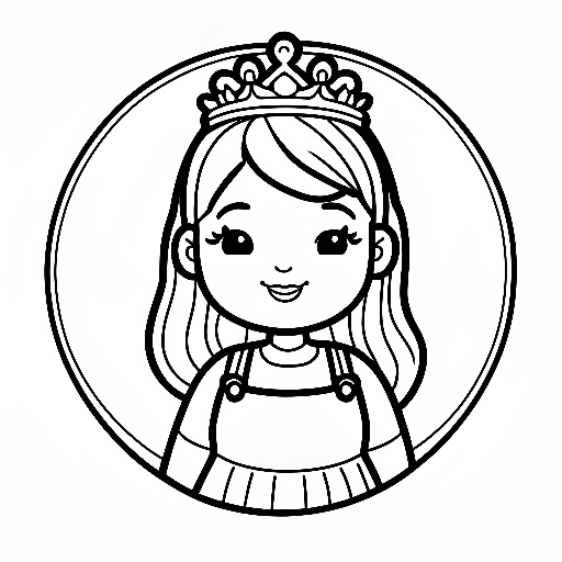 a black and white drawing of a girl with a tiable
