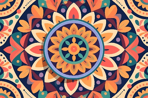 a close up of a colorful circular design with a circle in the middle
