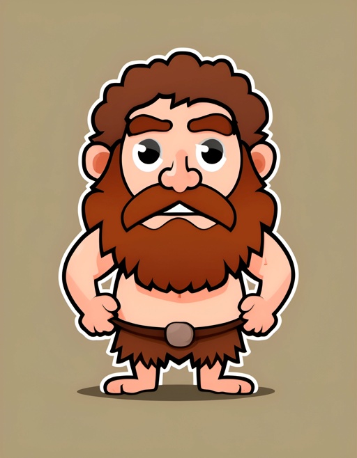 cartoon of a man with a beard and a beard standing in front of a brown background