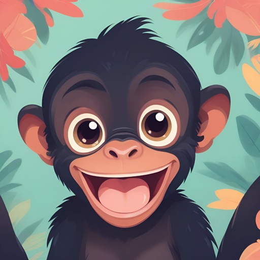 a cartoon monkey with a big smile on his face