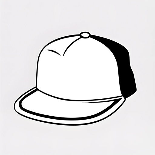 a drawing of a baseball cap on a white background