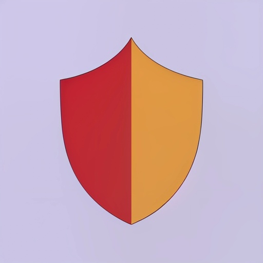 shield with a red and yellow stripe on a white background