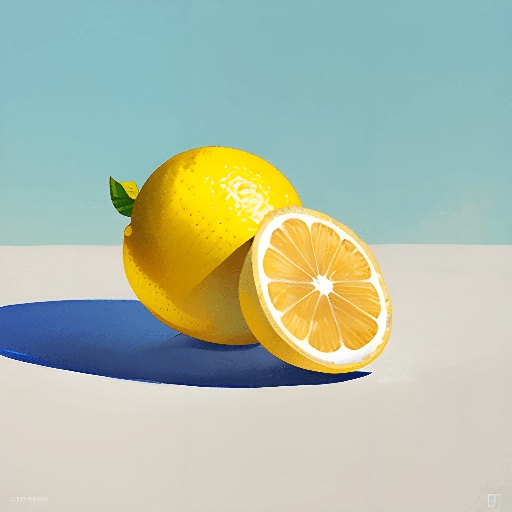 a lemon and a half of a lemon on a table