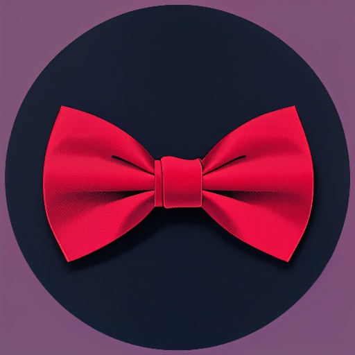 a red bow tie on a black circle