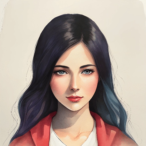 painting of a woman with long black hair and blue eyes