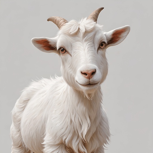 a goat that is standing in the grass with a white background