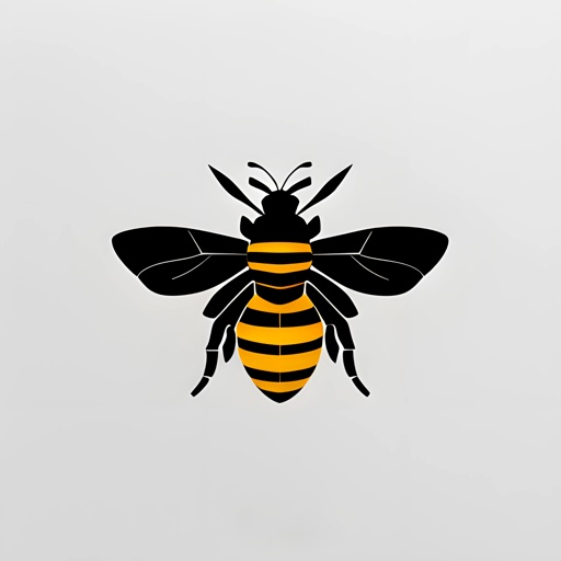 a bee with a black and yellow stripe on it