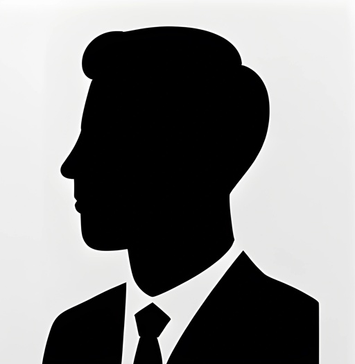 silhouette of a man in a suit and tie with a tie