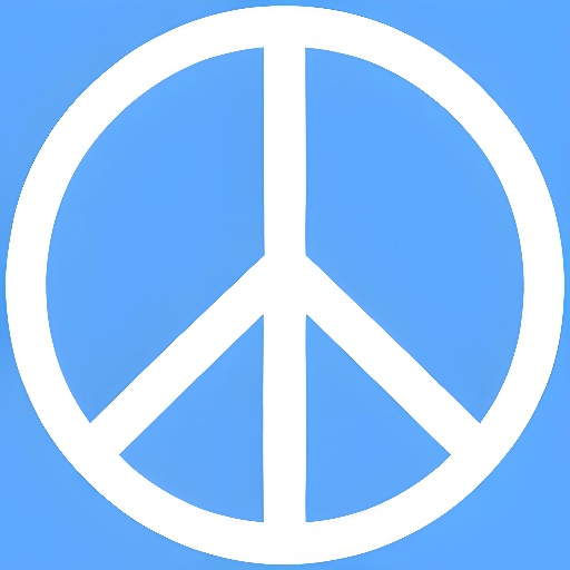 peace sign on a blue background with a white peace symbol