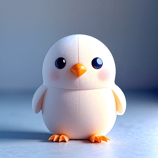 a small white penguin toy sitting on a table